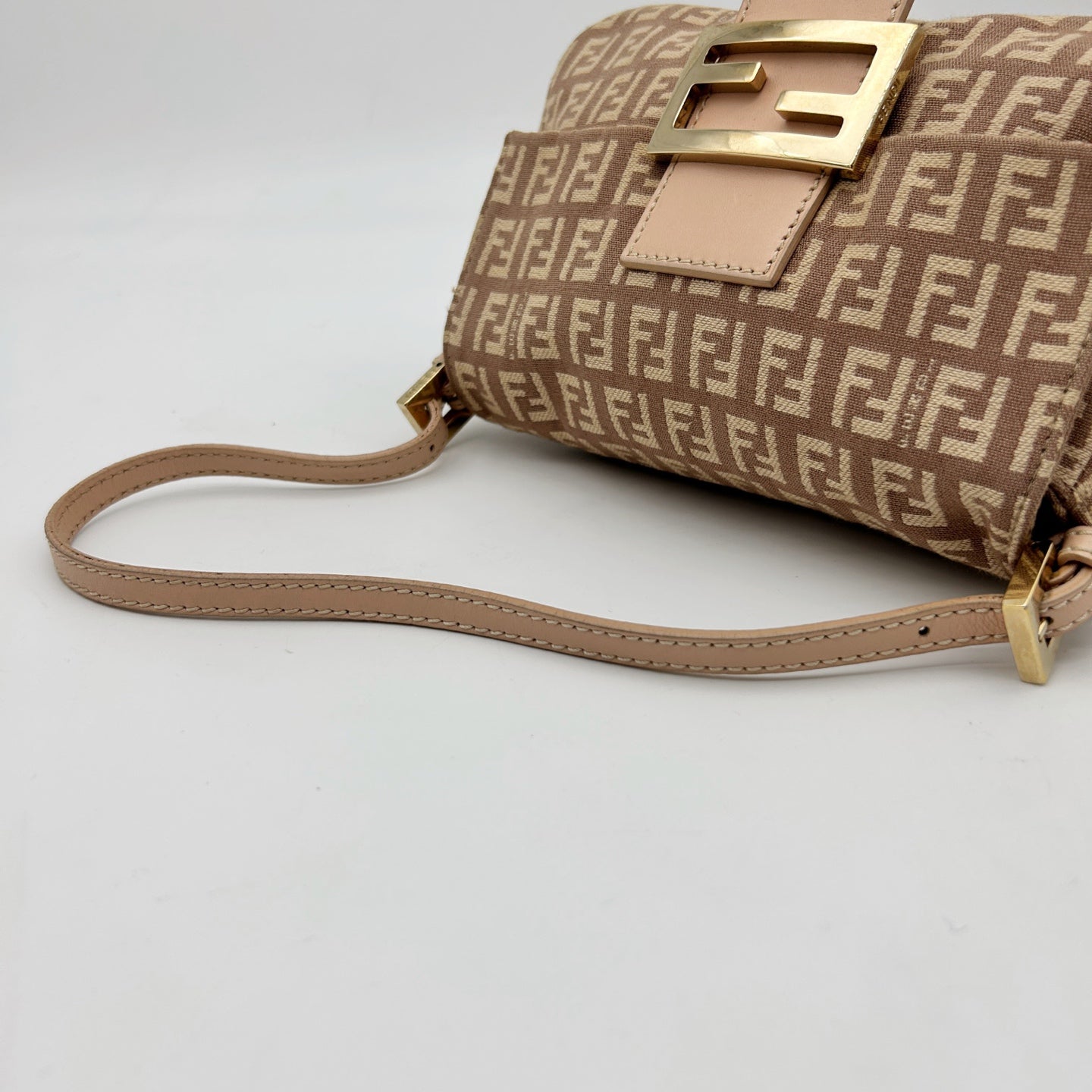 Fendi Pink Mini Baguette Canvas Shoulder Bag [Used]