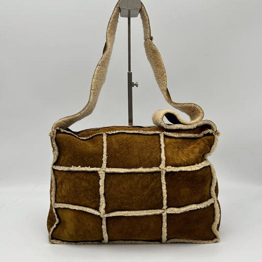 Chanel Brown Shearling Quilted Shoulder Bag [Used]
