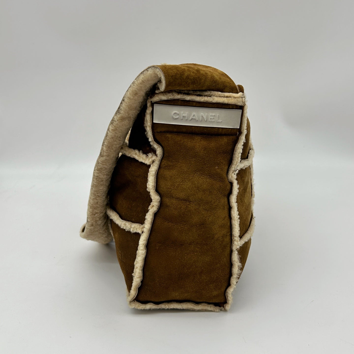 Chanel Brown Shearling Quilted Shoulder Bag [Used]