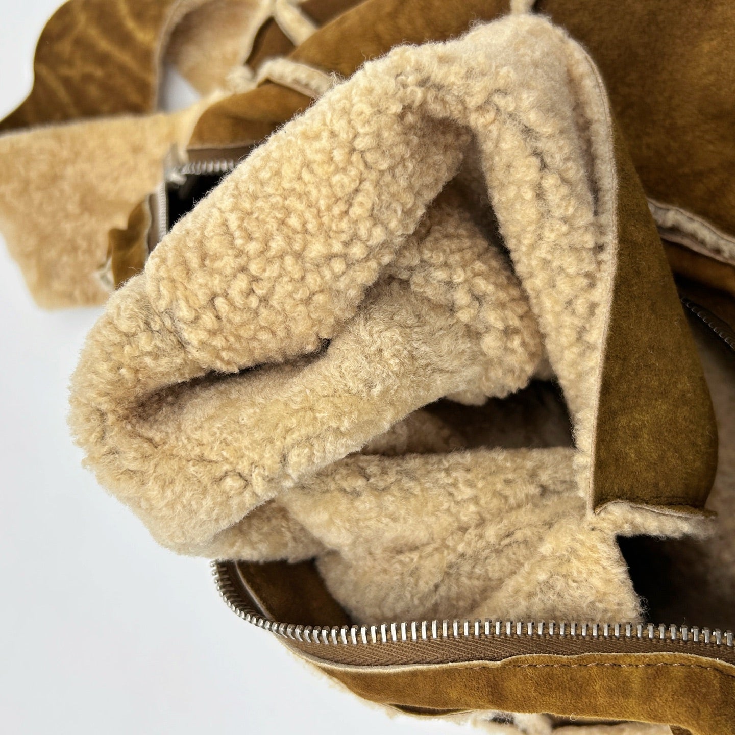 Chanel Brown Shearling Quilted Shoulder Bag [Used]