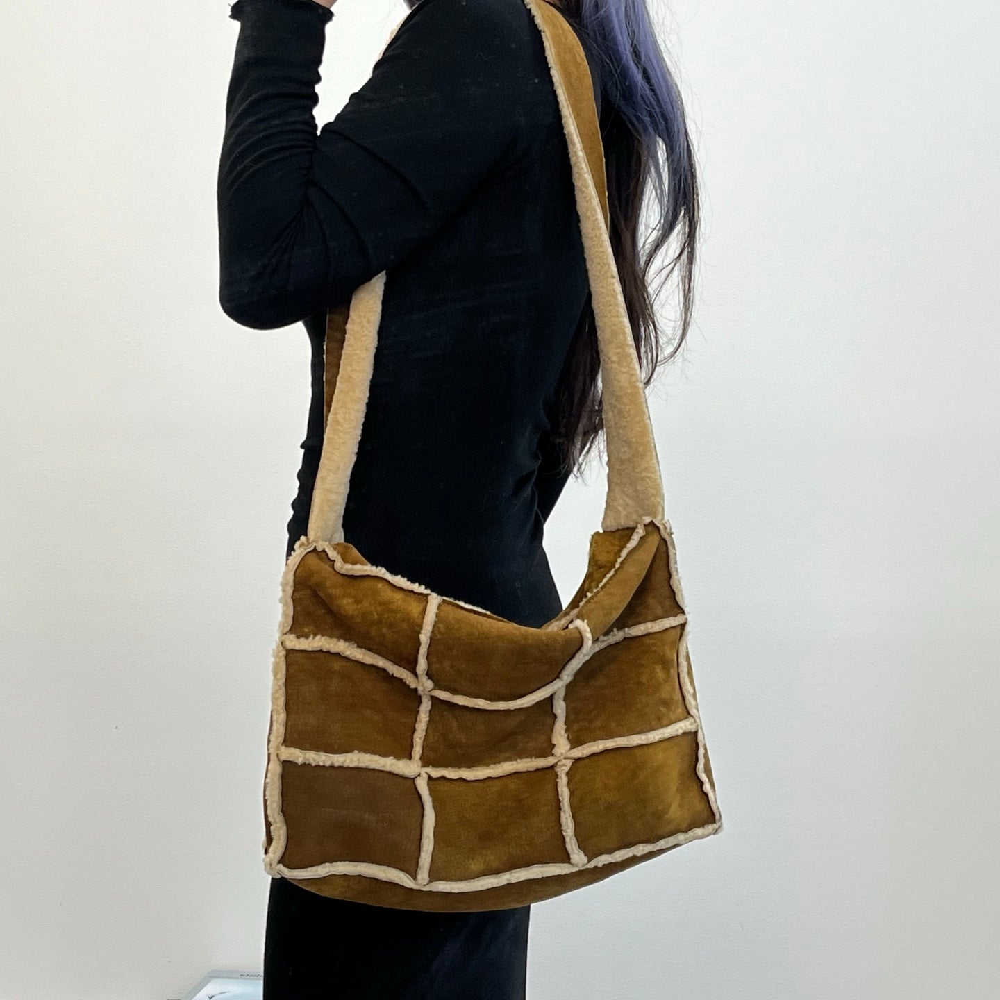 Chanel Brown Shearling Quilted Shoulder Bag [Used]