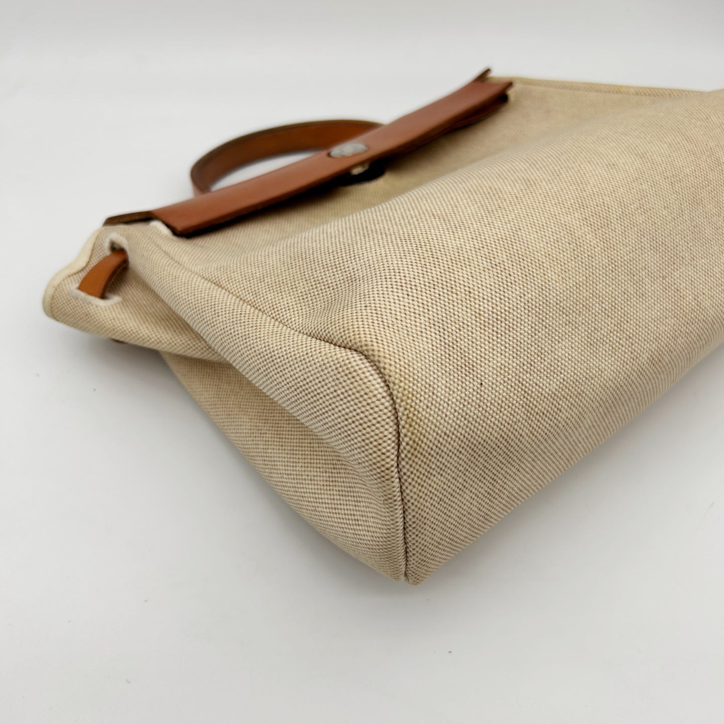 Hermès Herbag PM Beige Canvas × Leather 2Way Bag with Black Replacement Pouch [Used]