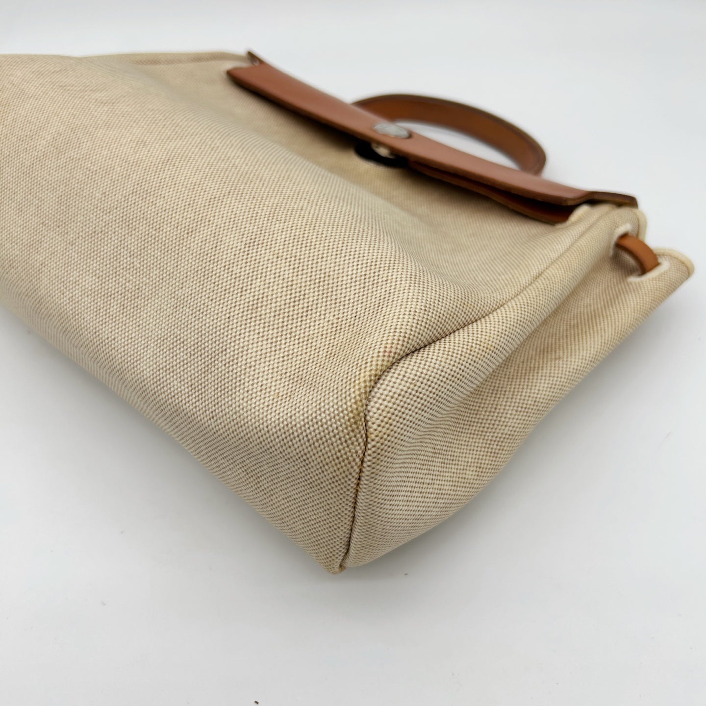 Hermès Herbag PM Beige Canvas × Leather 2Way Bag with Black Replacement Pouch [Used]
