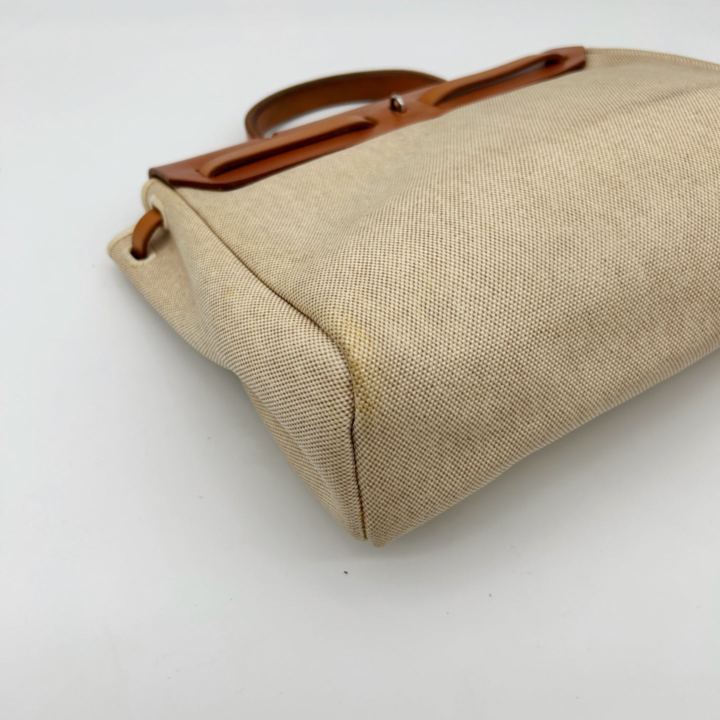 Hermès Herbag PM Beige Canvas × Leather 2Way Bag with Black Replacement Pouch [Used]