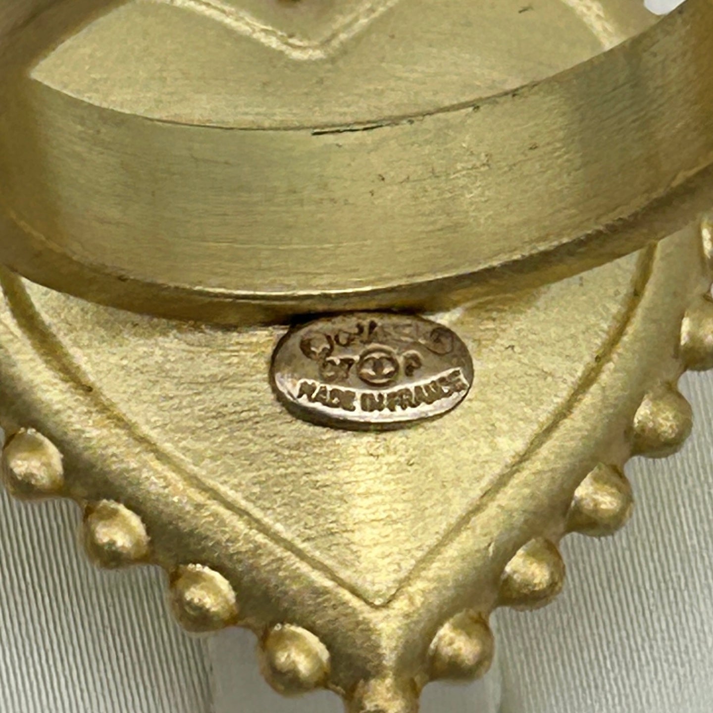 Chanel Milkshake White Heart Ring with Gold Trim [Used]