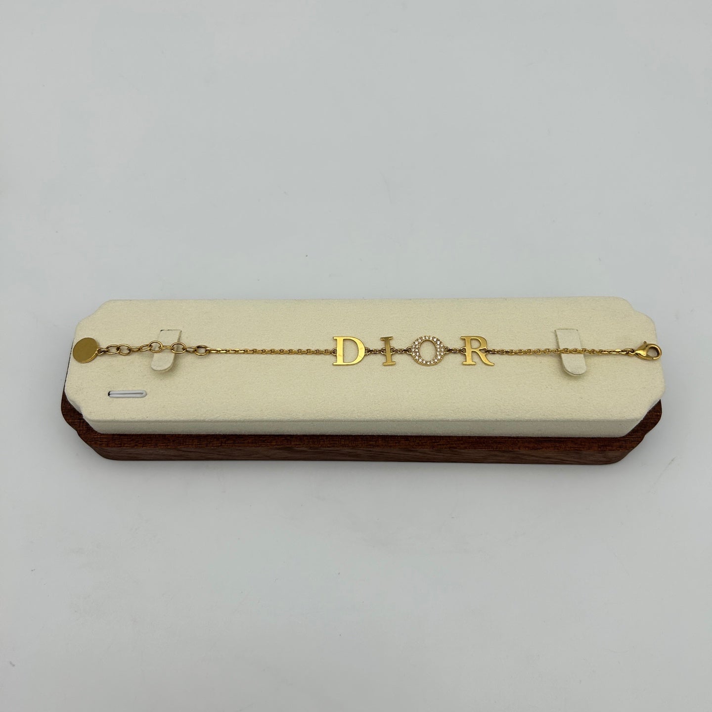 Dior Gold Logo Rhinestone Bracelet [Used]