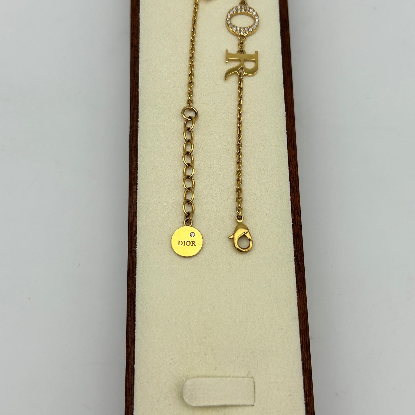 Dior Gold Logo Rhinestone Bracelet [Used]