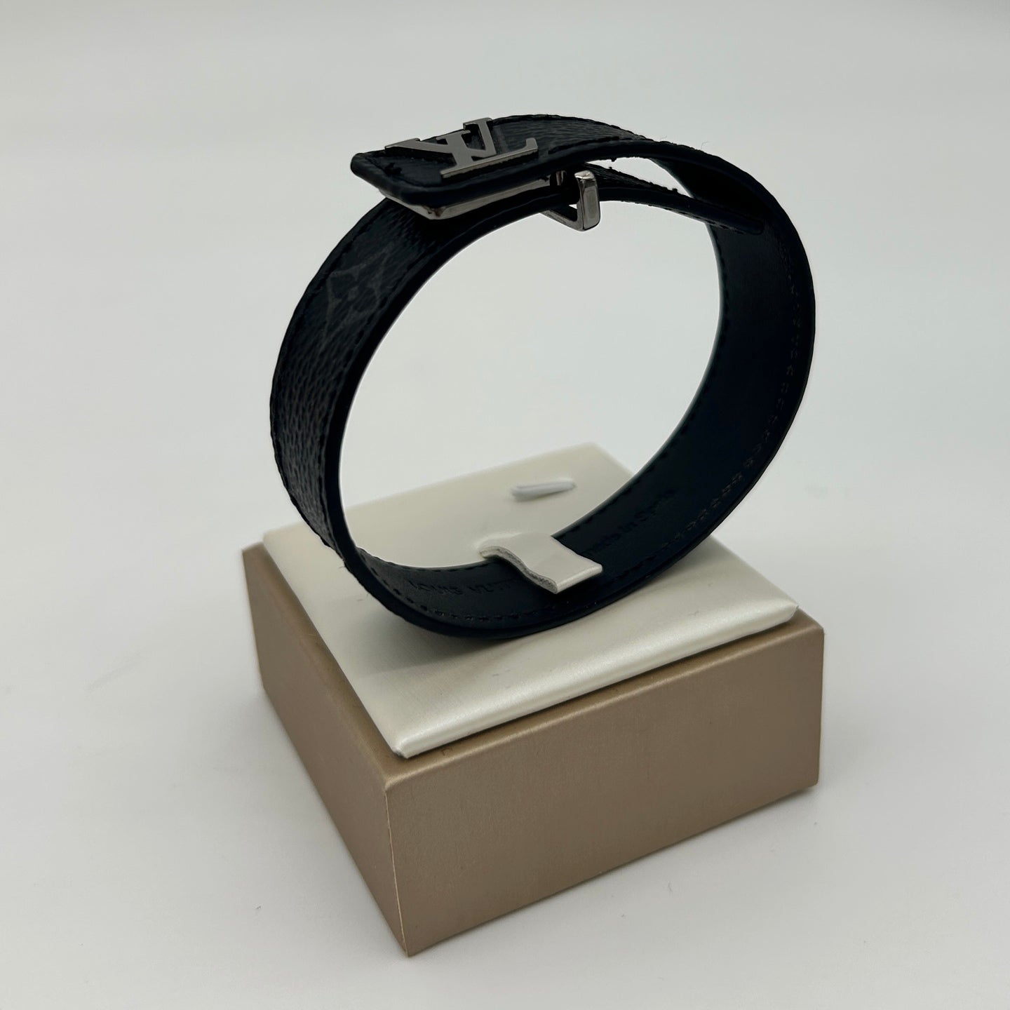 Louis Vuitton Monogram Eclipse Leather Bracelet Black [Used]