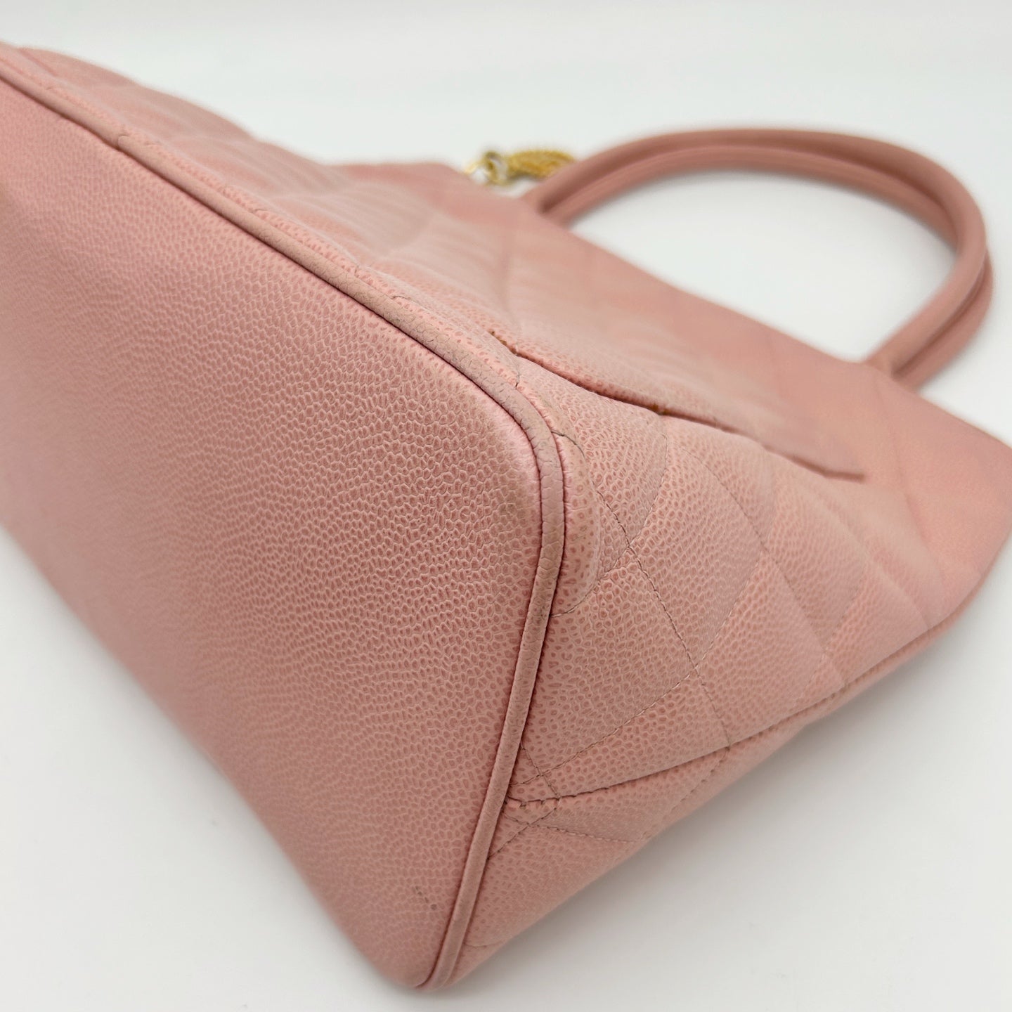Chanel Pink Medallion Tote Bag with Gold Charm [Used]