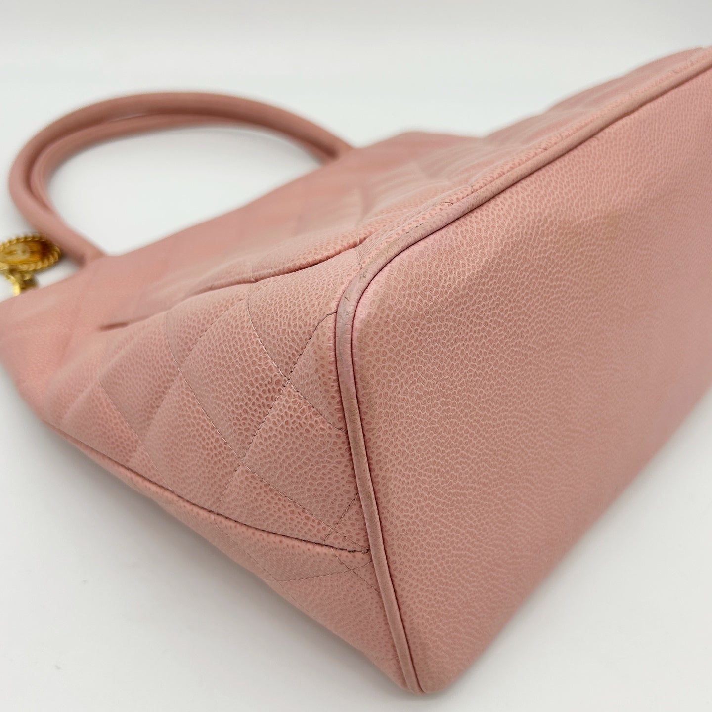 Chanel Pink Medallion Tote Bag with Gold Charm [Used]