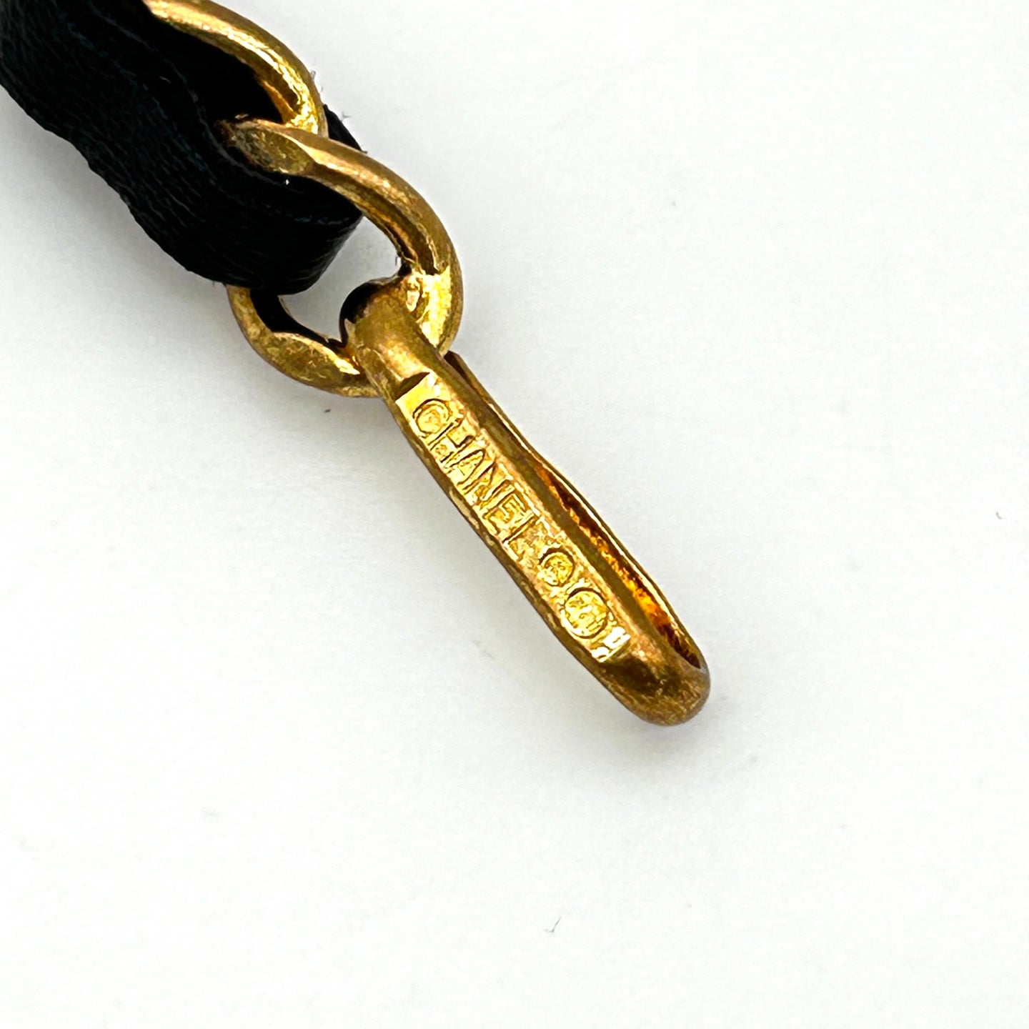 Chanel Vintage Black Leather Chain Coin Belt [Used]