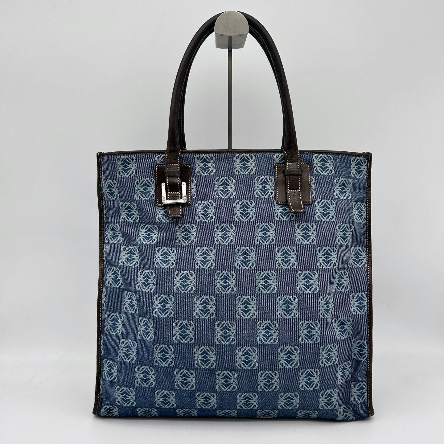 Loewe Blue Anagram Denim Leather Lightweight Shoulder Bag [Used]