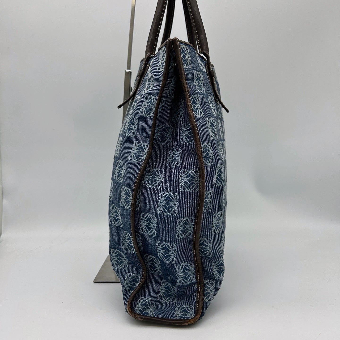 Loewe Blue Anagram Denim Leather Lightweight Shoulder Bag [Used]