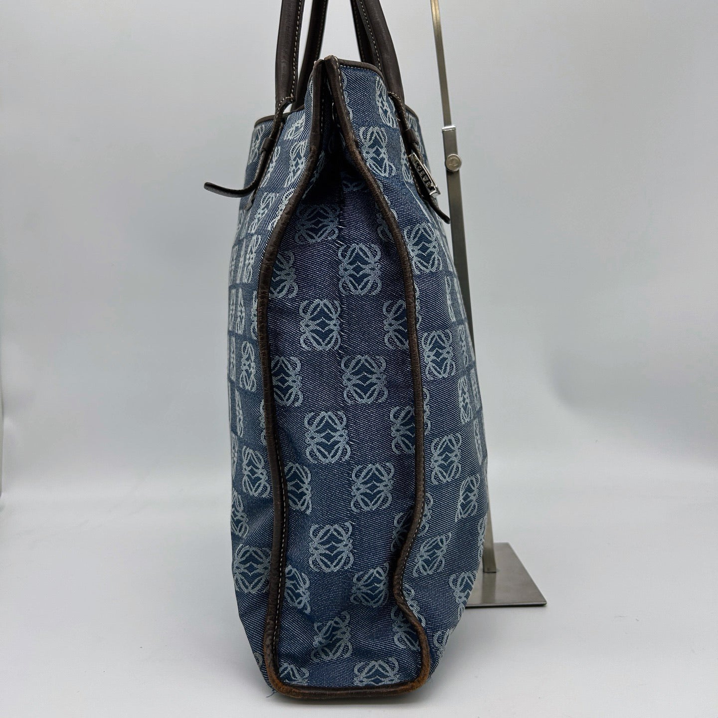 Loewe Blue Anagram Denim Leather Lightweight Shoulder Bag [Used]