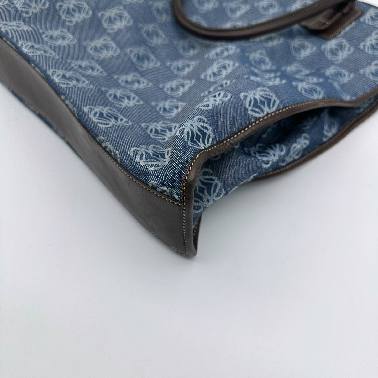 Loewe Blue Anagram Denim Leather Lightweight Shoulder Bag [Used]