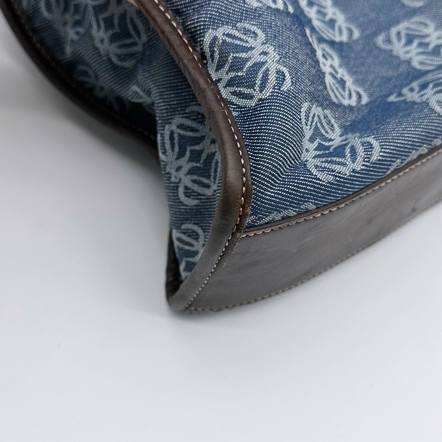 Loewe Blue Anagram Denim Leather Lightweight Shoulder Bag [Used]