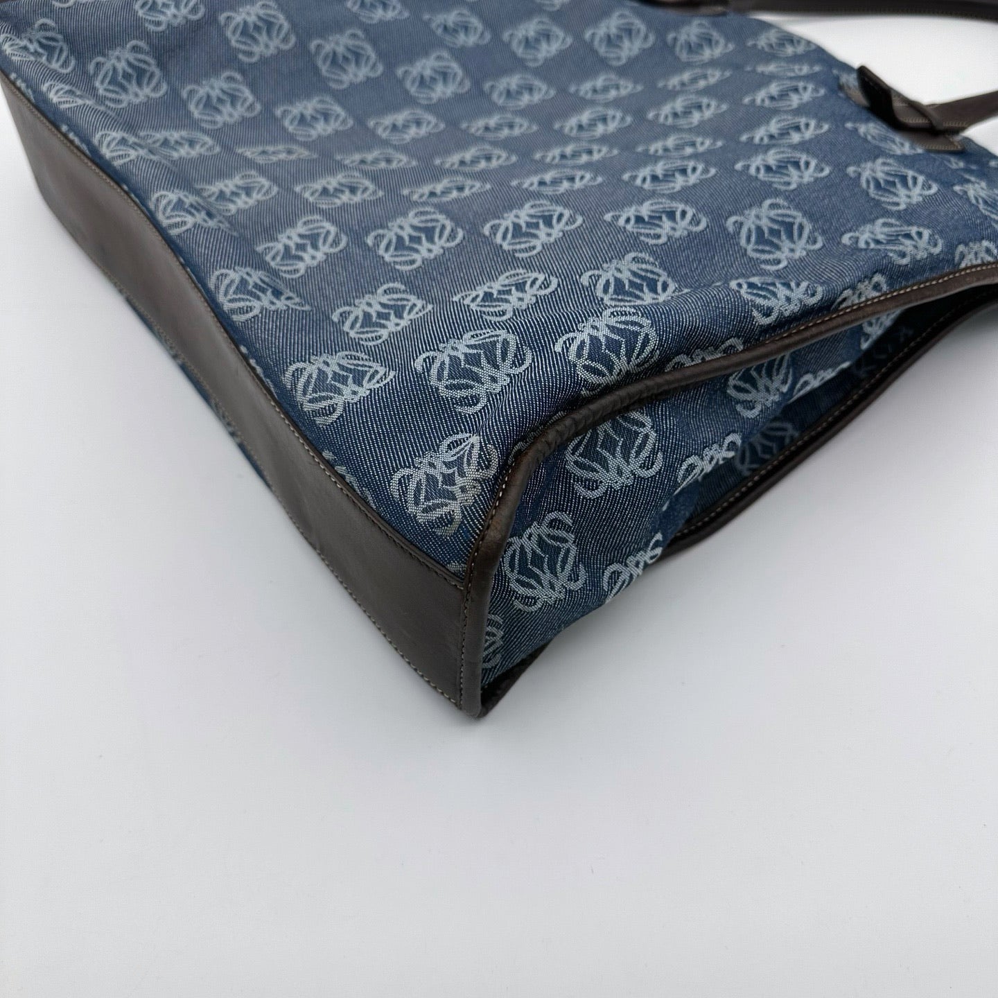 Loewe Blue Anagram Denim Leather Lightweight Shoulder Bag [Used]