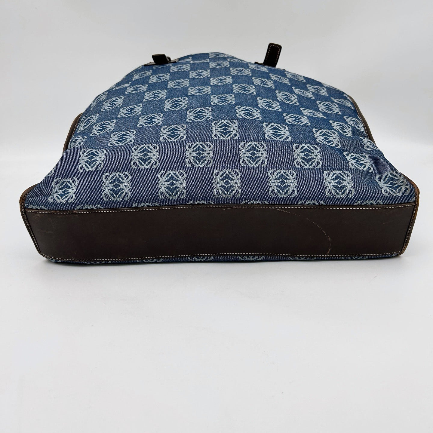 Loewe Blue Anagram Denim Leather Lightweight Shoulder Bag [Used]