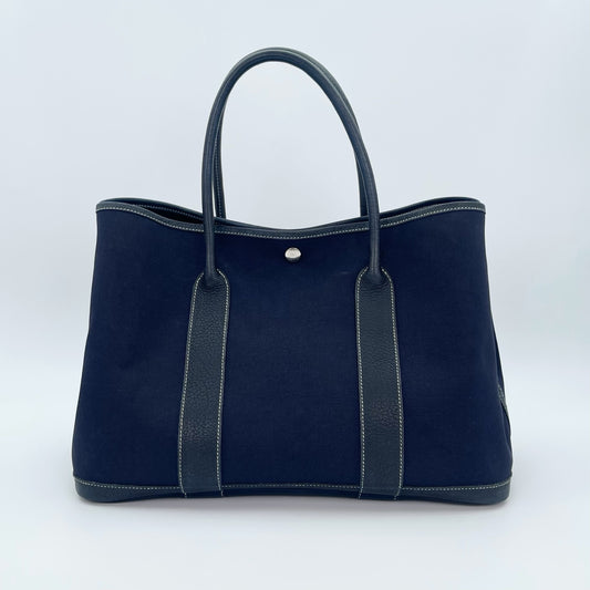 Hermès Blue Canvas Garden Party 36 TPM Tote Bag [Used]