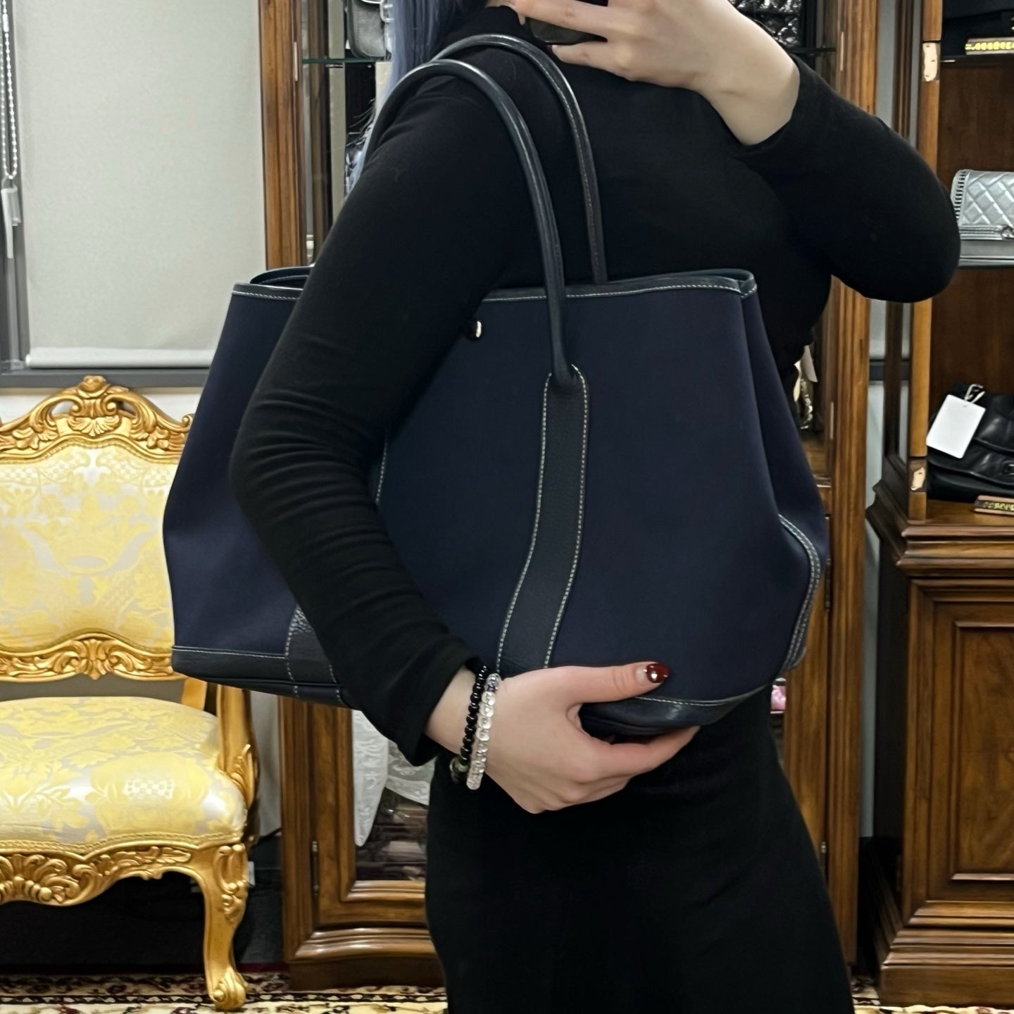 Hermès Blue Canvas Garden Party 36 TPM Tote Bag [Used]