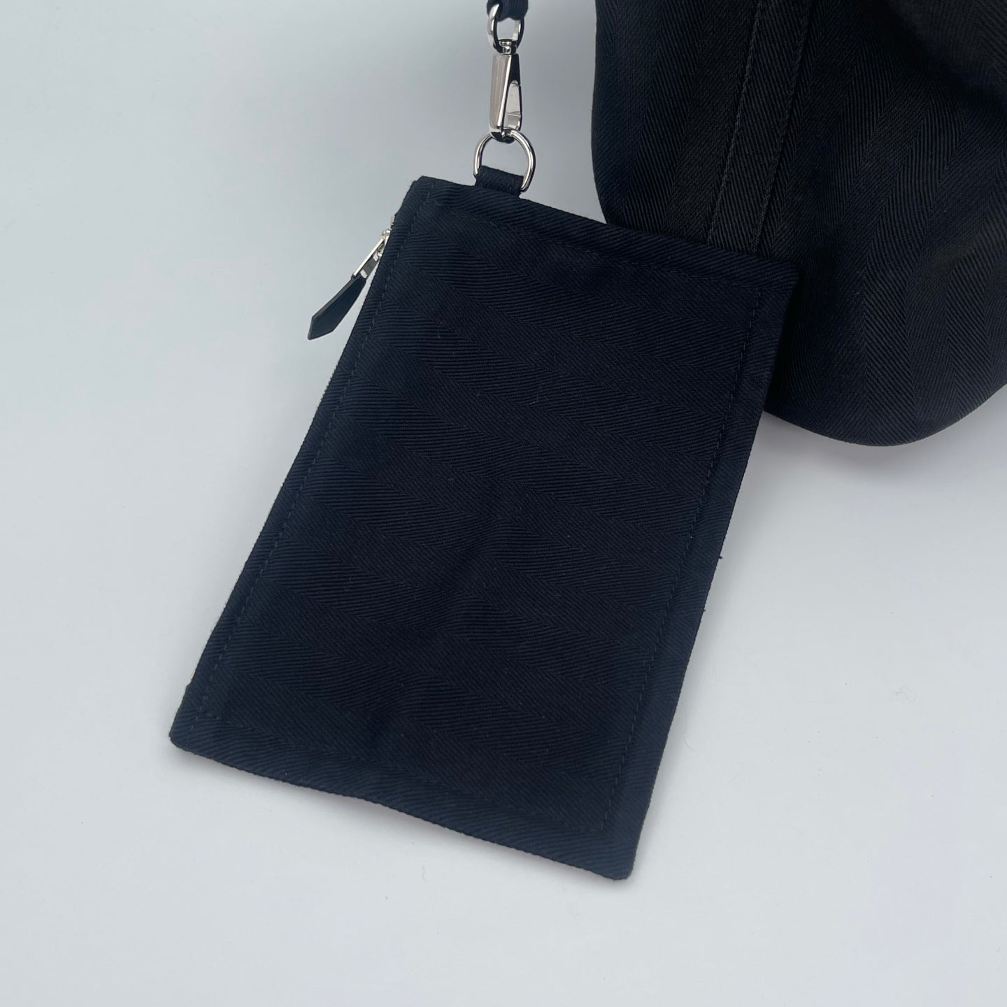 Hermes Black Toile Chevrons Valparaiso PM Tote Handbag