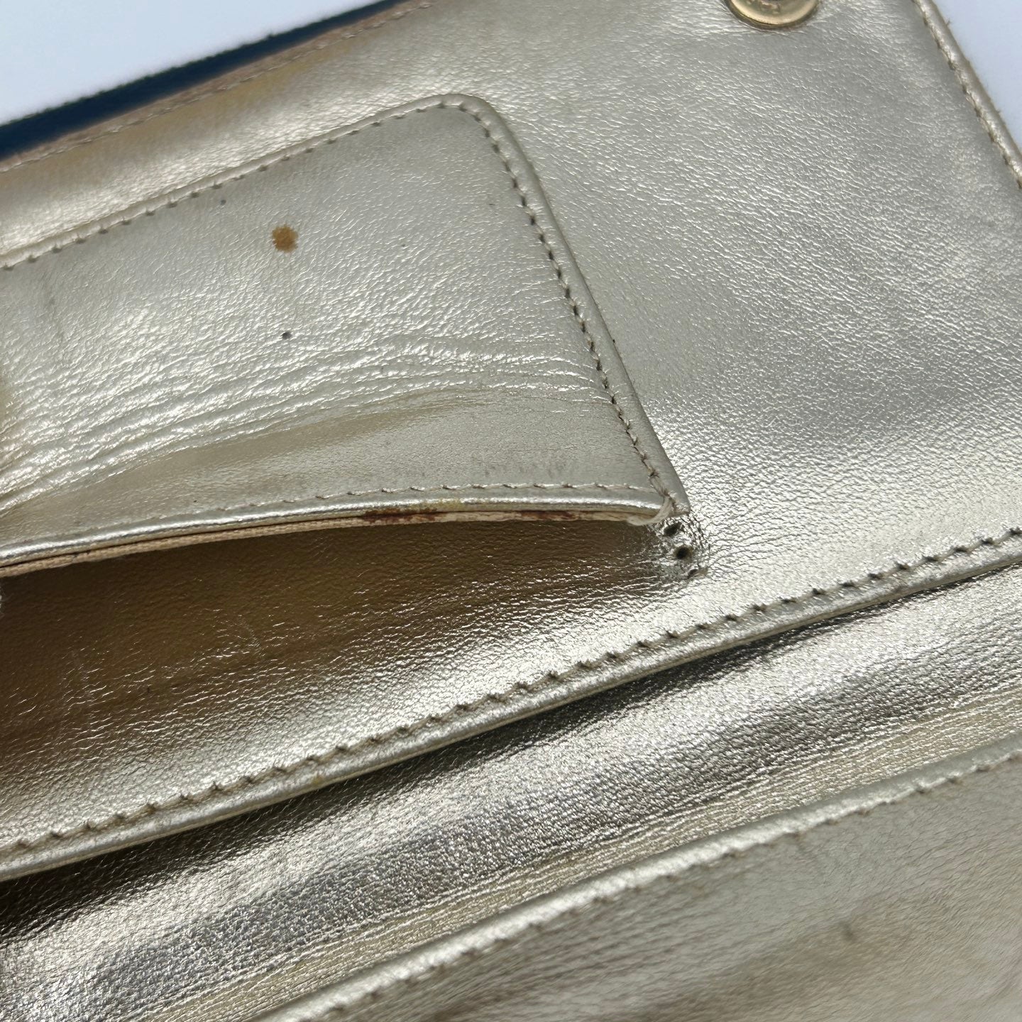 Chanel CC Logo Denim Zip Around Long Wallet Gold Charm [Used]
