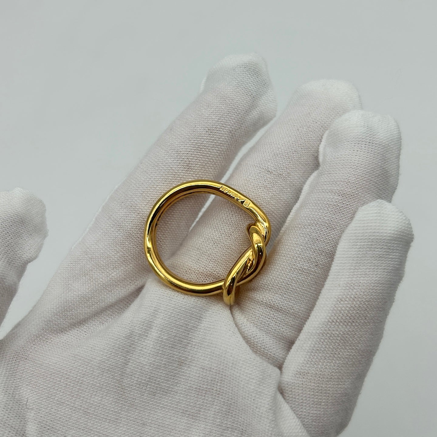 Hermès Vintage Gold Twisted Scarf Ring [Used]