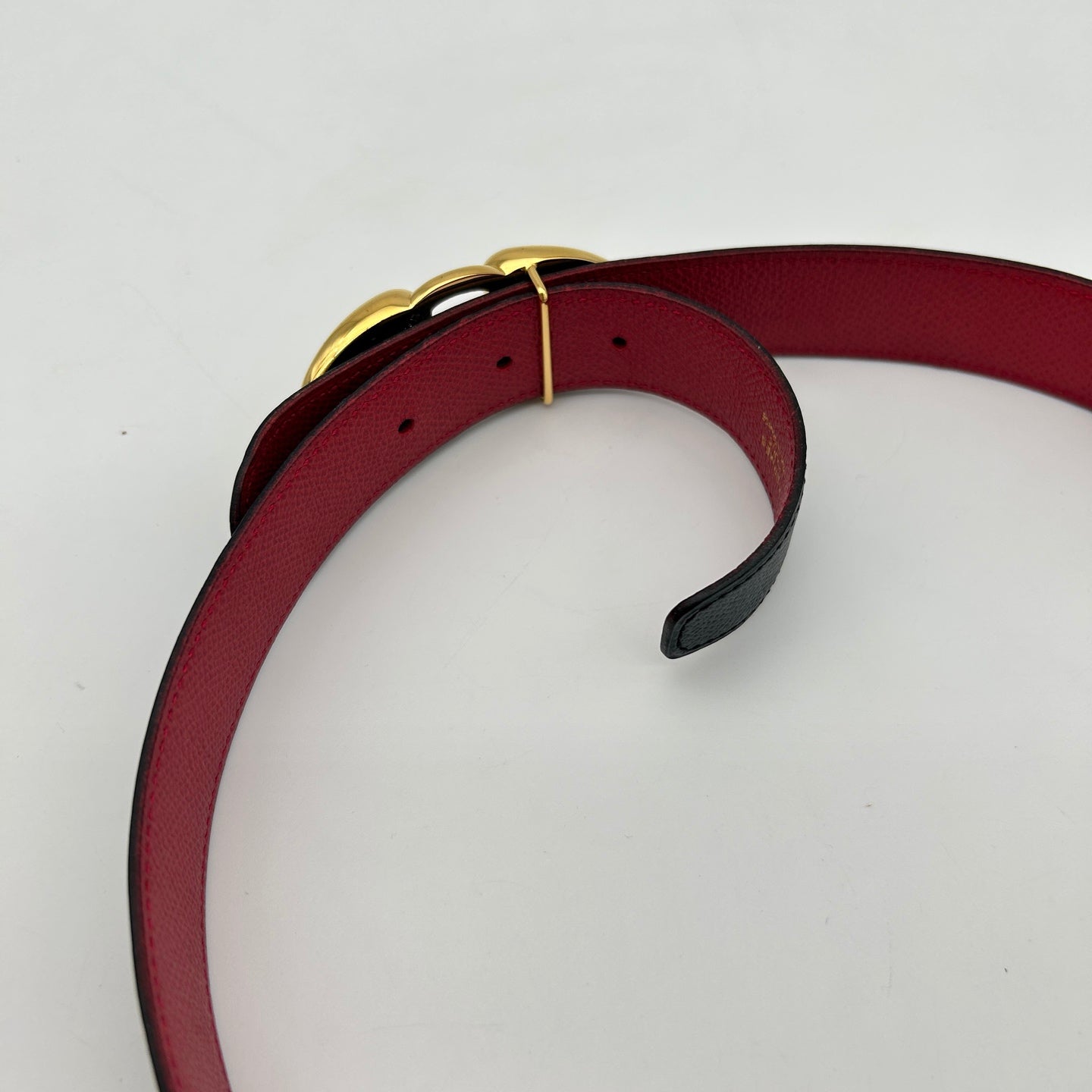 Hermès Vintage Black Leather Horsebit Belt Gold Hardware [Used]