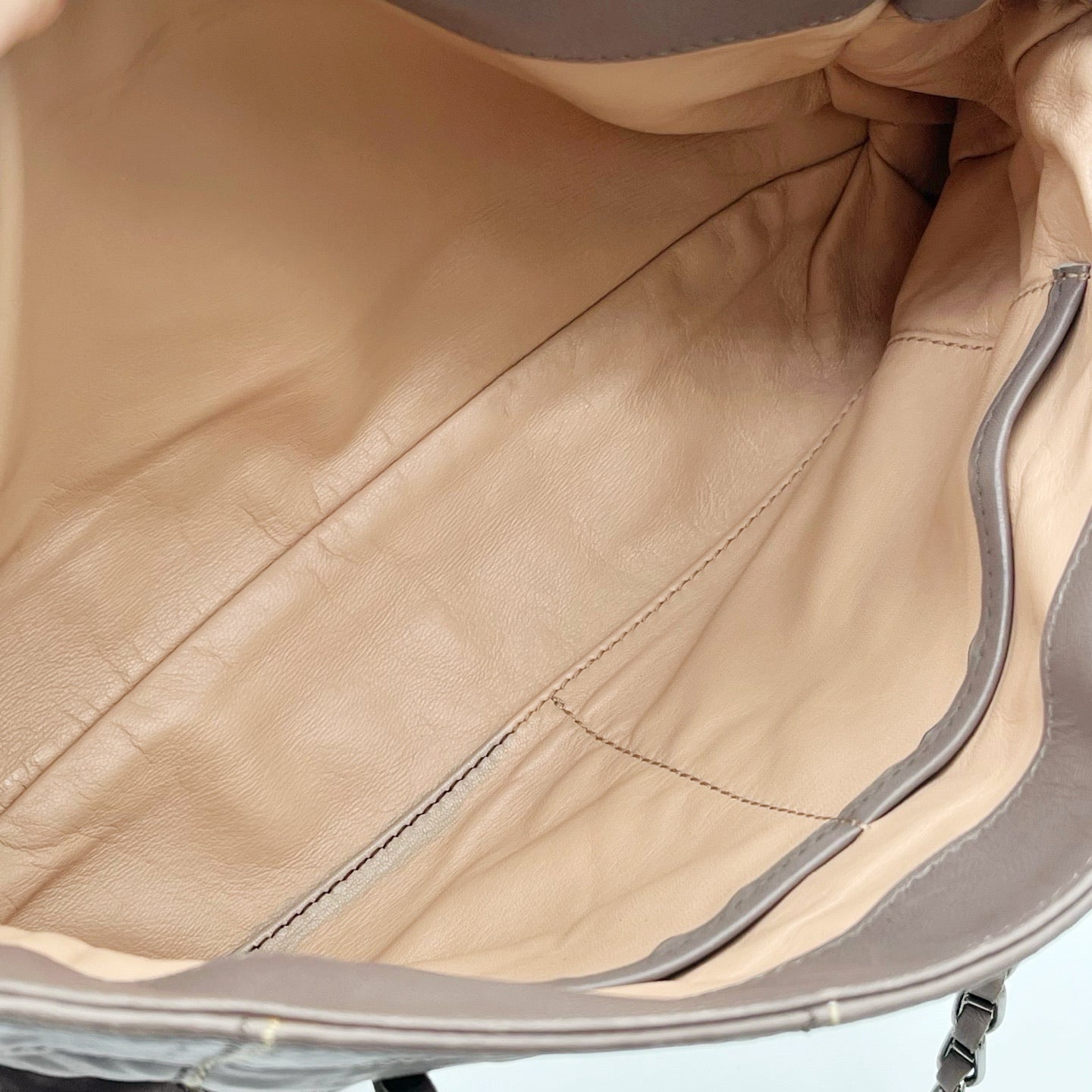 Prada Pink Ruched Leather Chain Tote Bag [Used]