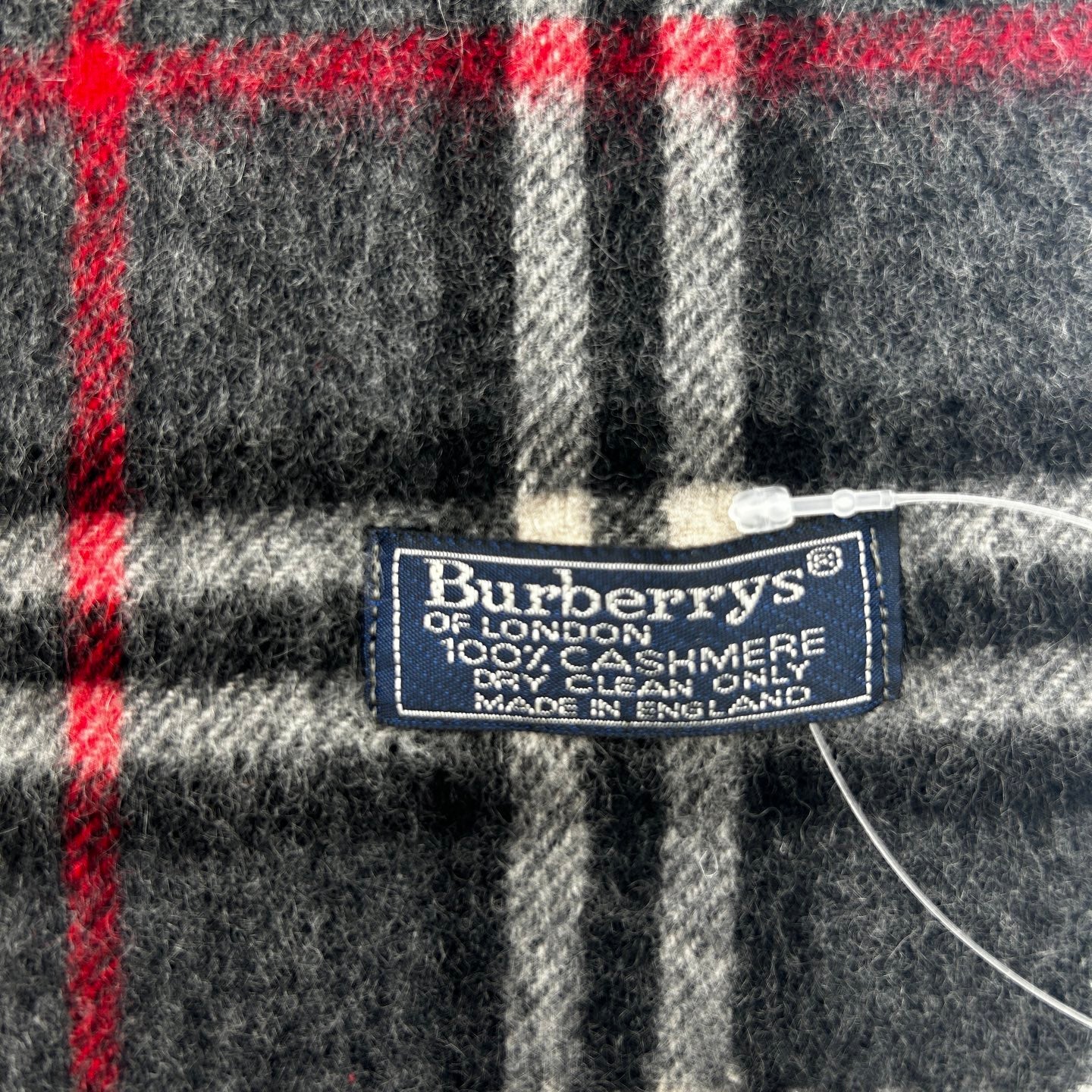 Burberry Grey Classic Check Cashmere Scarf [Used]