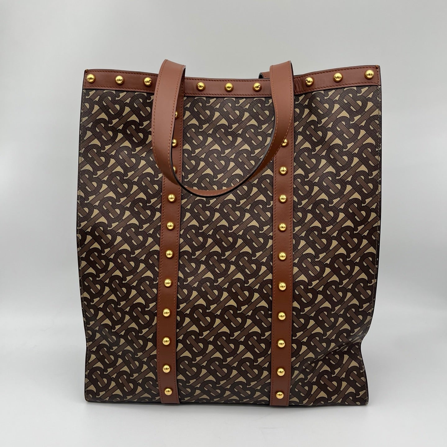 Burberry Brown Monogram Canvas Tote Bag [Used]