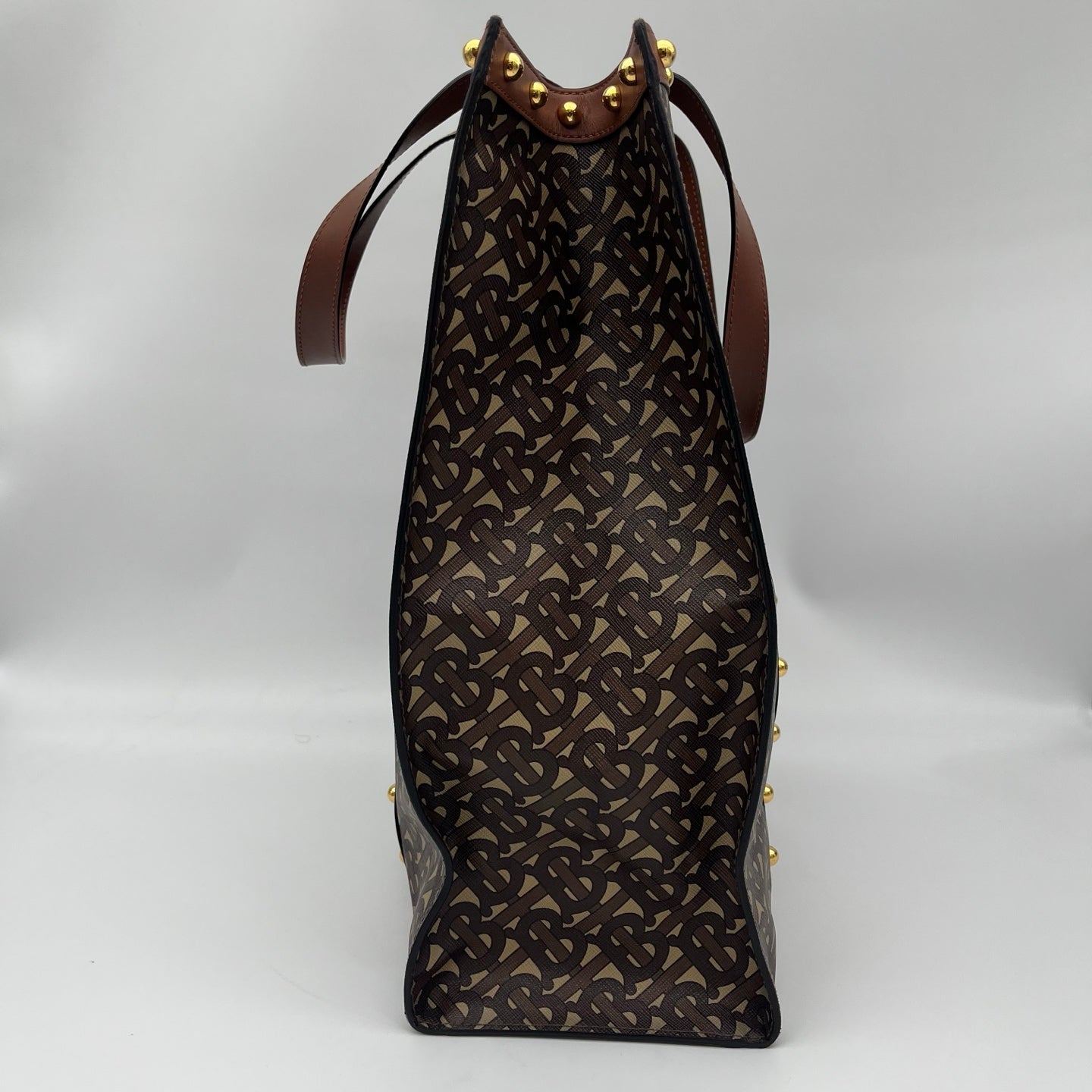 Burberry Brown Monogram Canvas Tote Bag [Used]