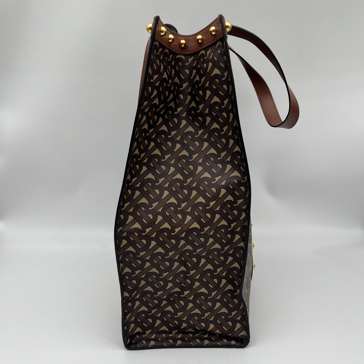 Burberry Brown Monogram Canvas Tote Bag [Used]