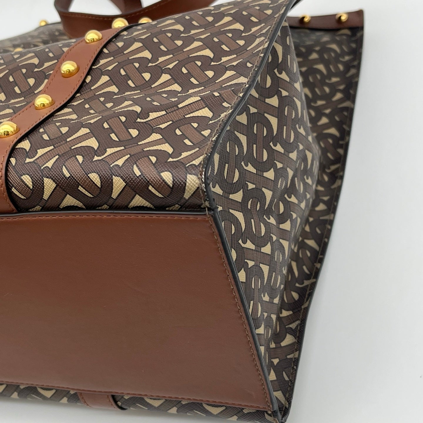 Burberry Brown Monogram Canvas Tote Bag [Used]