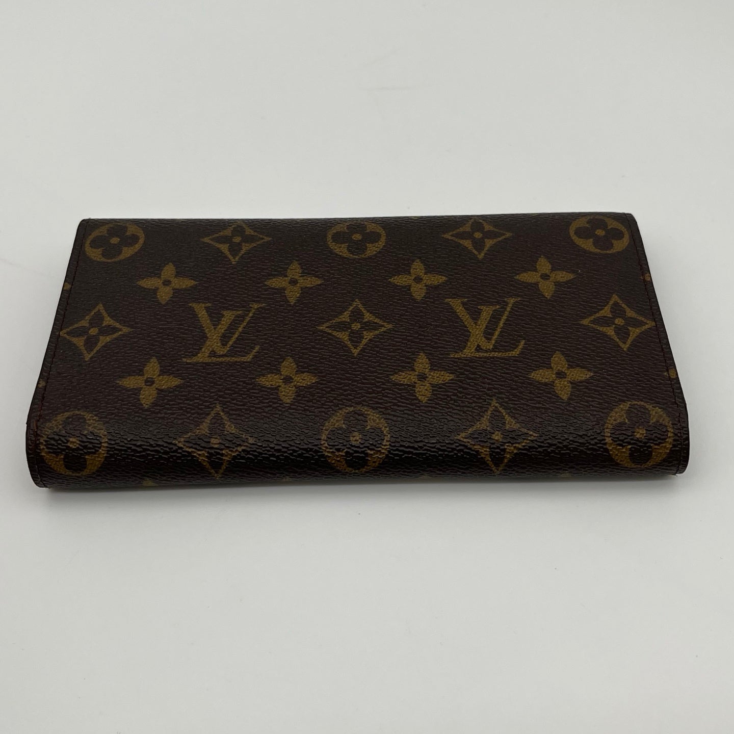 Louis Vuitton Monogram Canvas Flap Long Wallet Gold Button [Used]