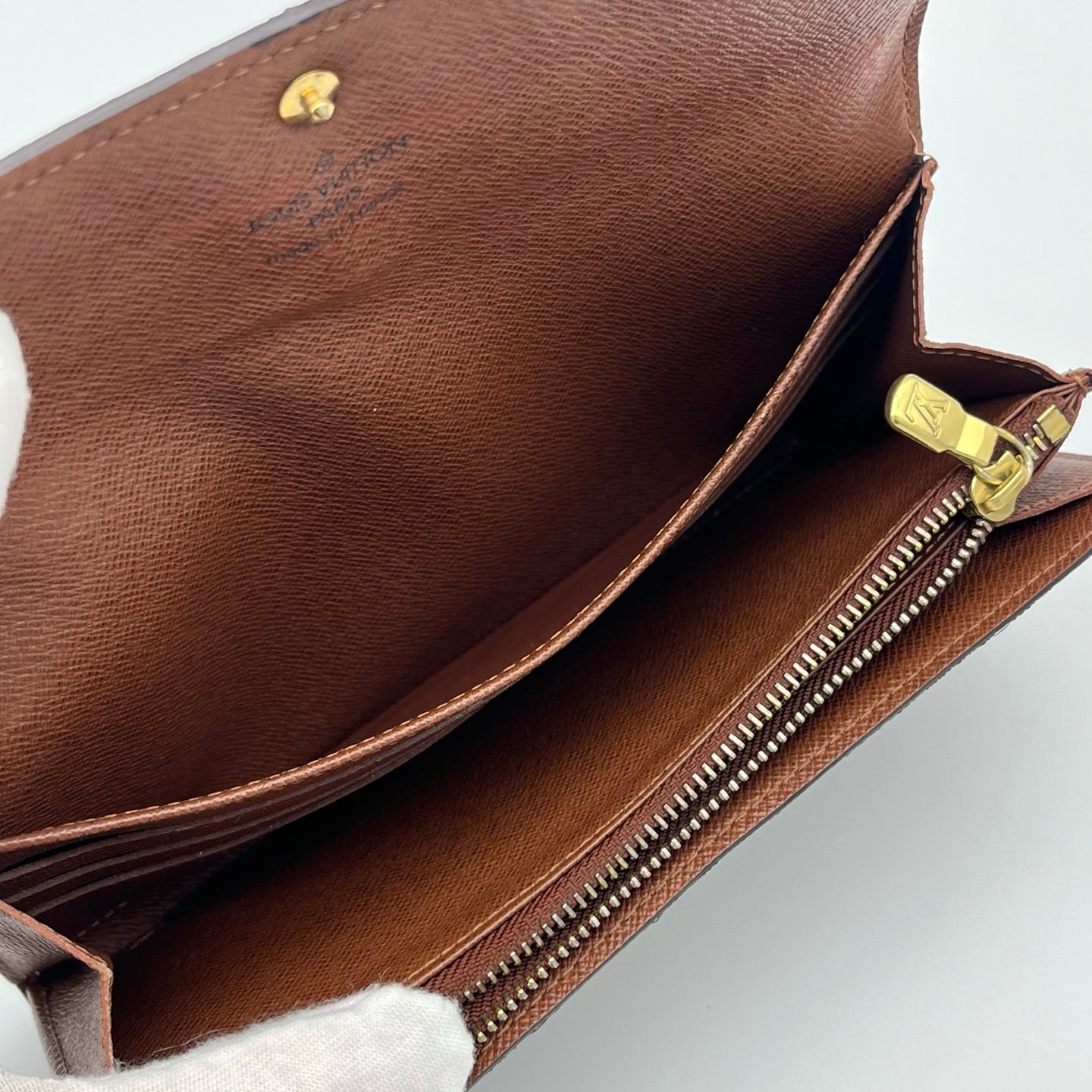 Louis Vuitton Monogram Canvas Flap Long Wallet Gold Button [Used]