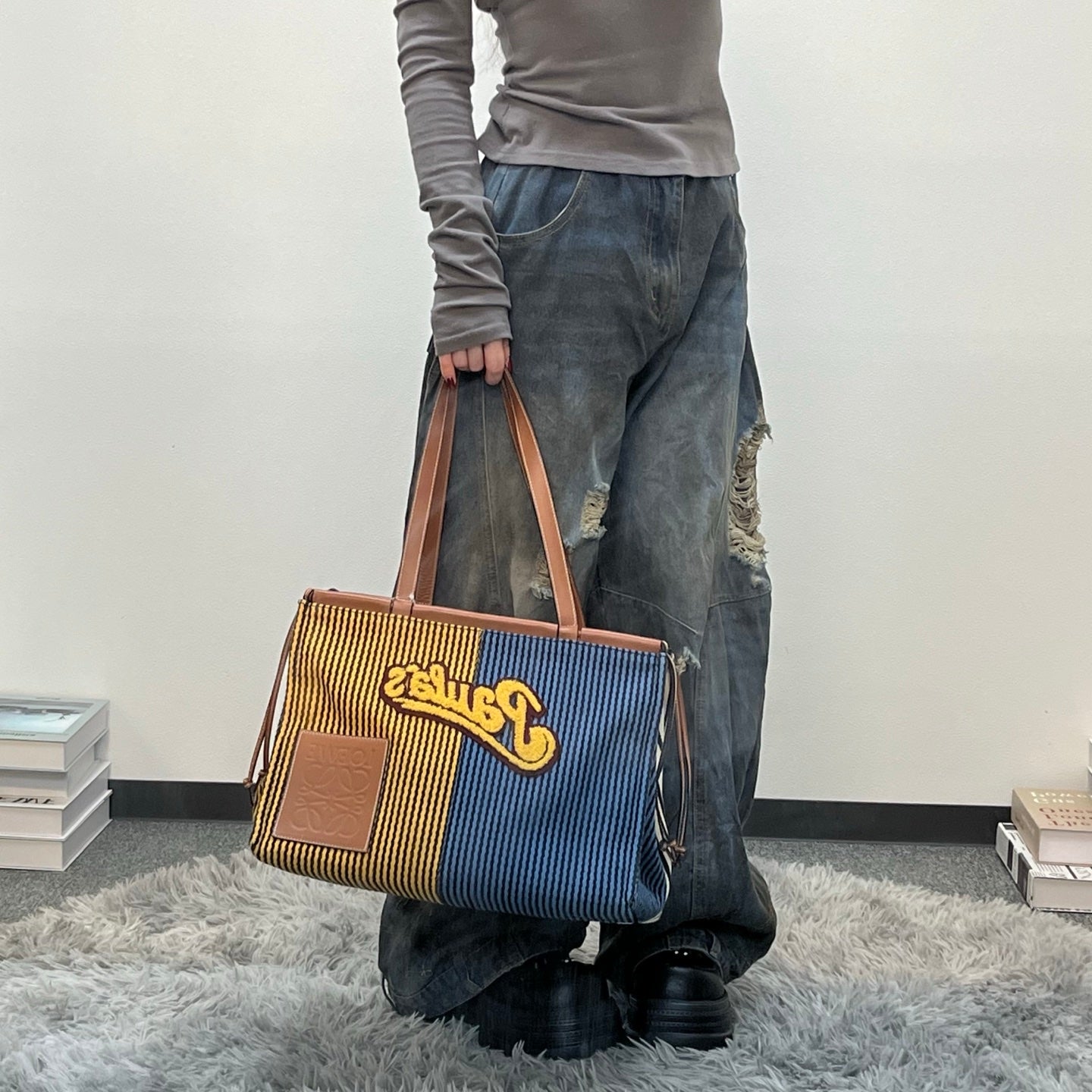 Loewe x Paula’s Ibiza Embroidered Canvas Tote Bag [Used]