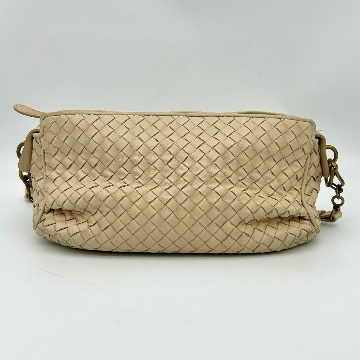 Bottega Veneta Beige Intrecciato Leather Shoulder Bag [Used]