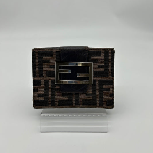 Fendi Zucca Canvas Bi-Fold Wallet Silver Hardware [Used]