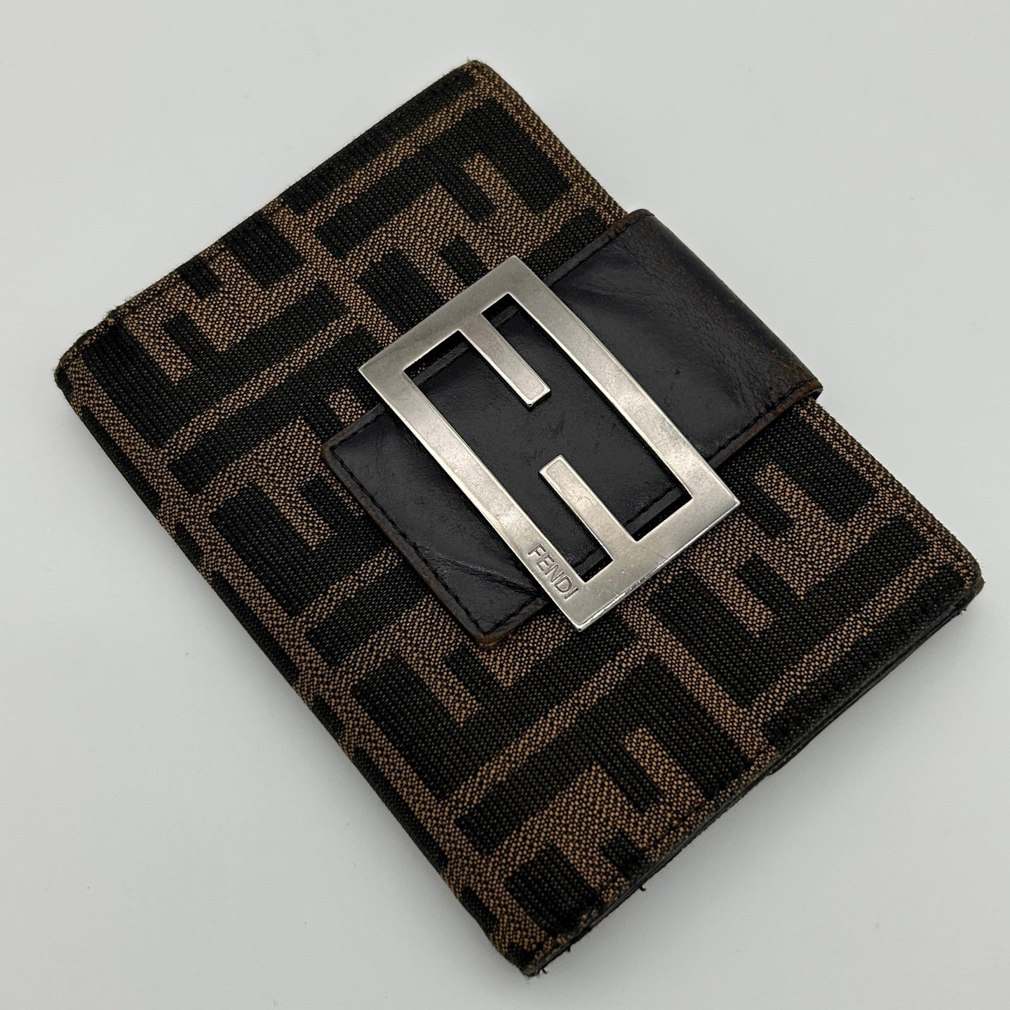 Fendi Zucca Canvas Bi-Fold Wallet Silver Hardware [Used]