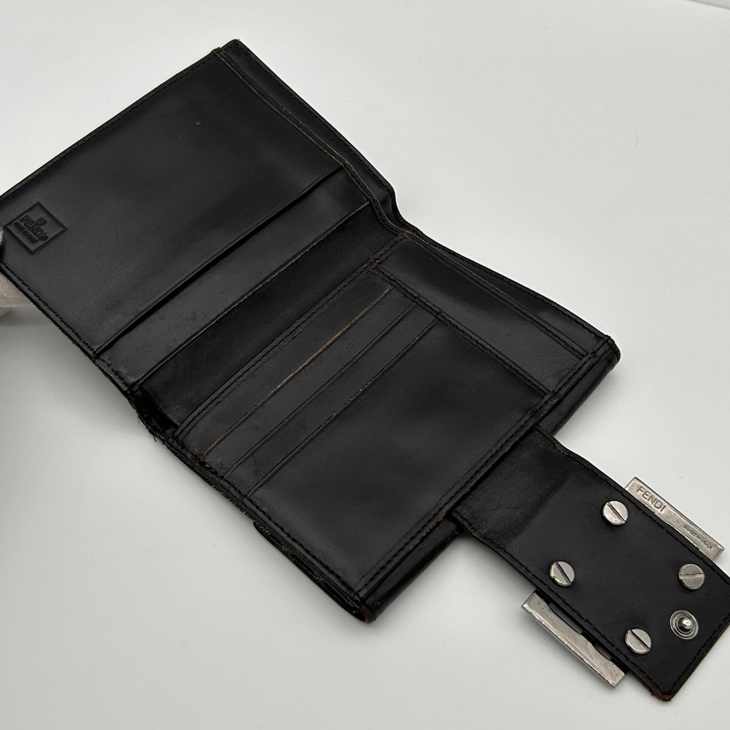 Fendi Zucca Canvas Bi-Fold Wallet Silver Hardware [Used]