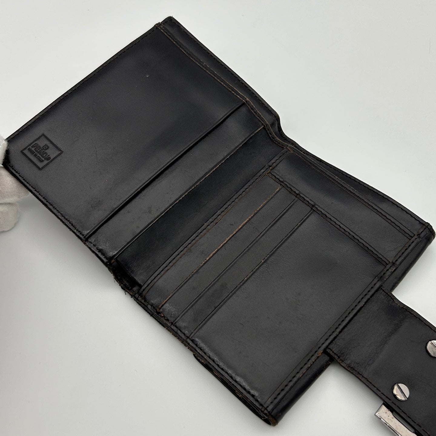 Fendi Zucca Canvas Bi-Fold Wallet Silver Hardware [Used]