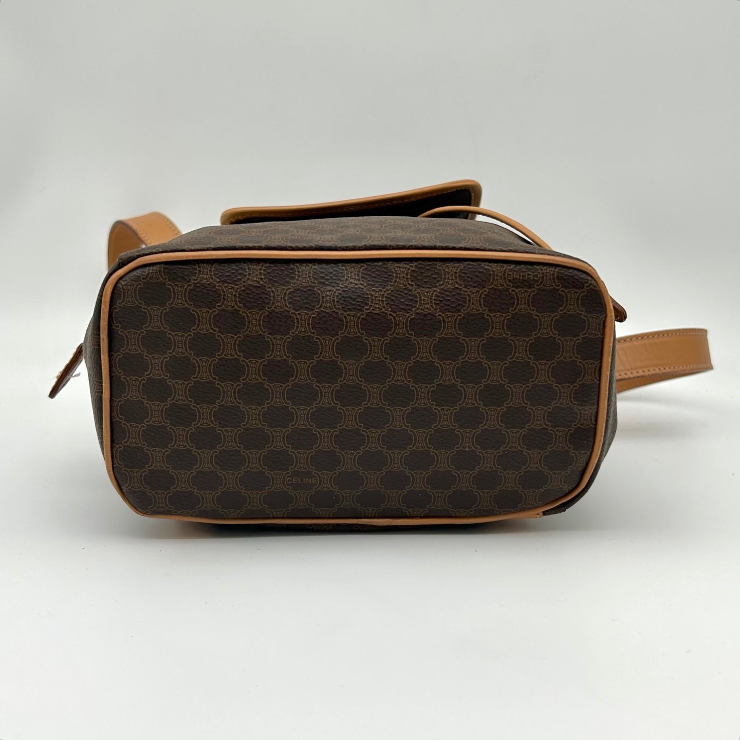 Celine Vintage Macadam Canvas Flap Backpack Brown [Used]