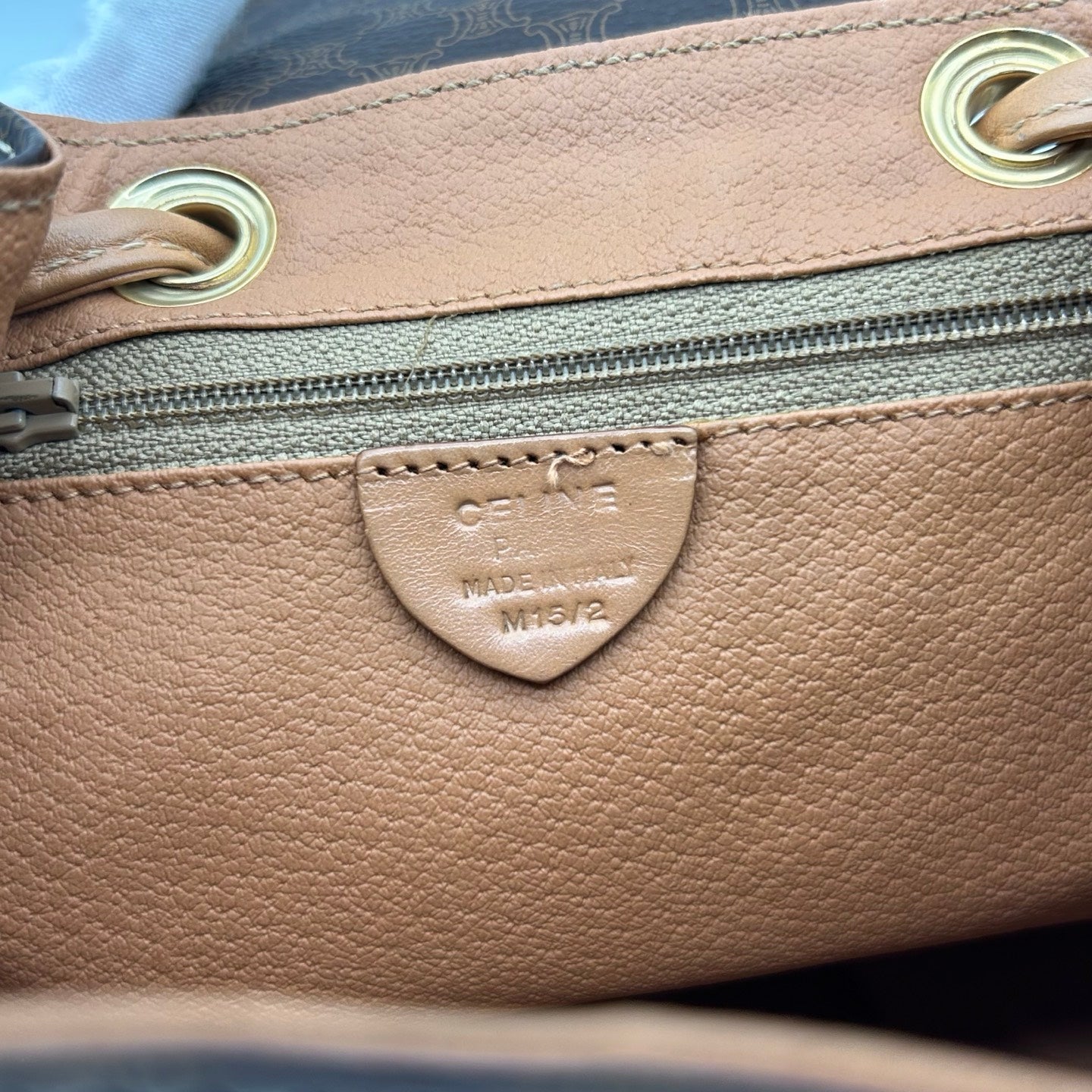 Celine Vintage Macadam Canvas Flap Backpack Brown [Used]