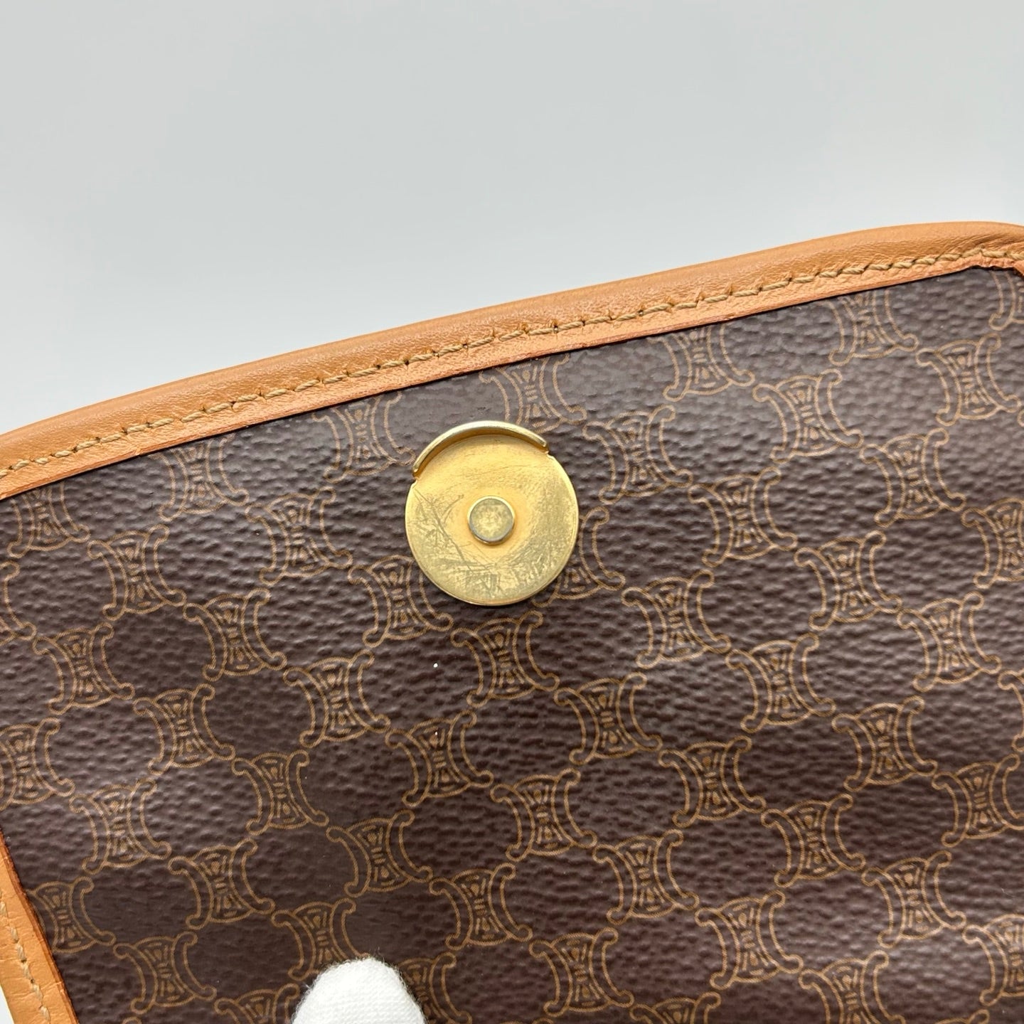 Celine Vintage Macadam Canvas Flap Backpack Brown [Used]