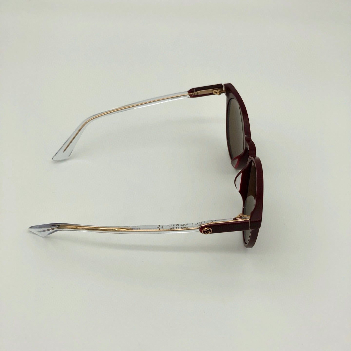 Gucci Burgundy Round Frame Sunglasses with Case [Used]