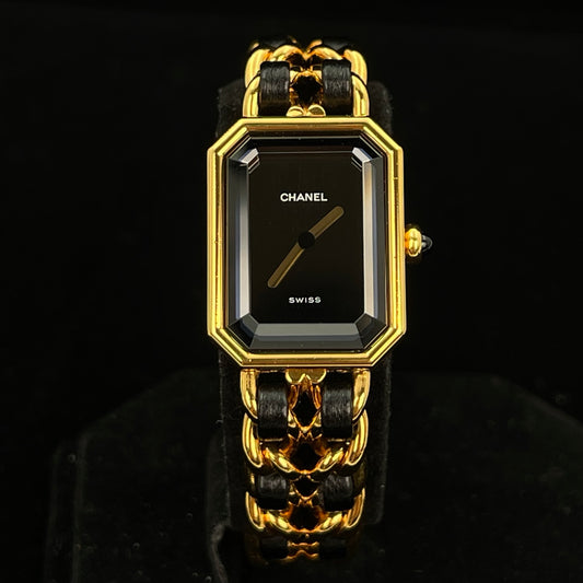 Chanel Première Black and Gold M Size Watch [Used]