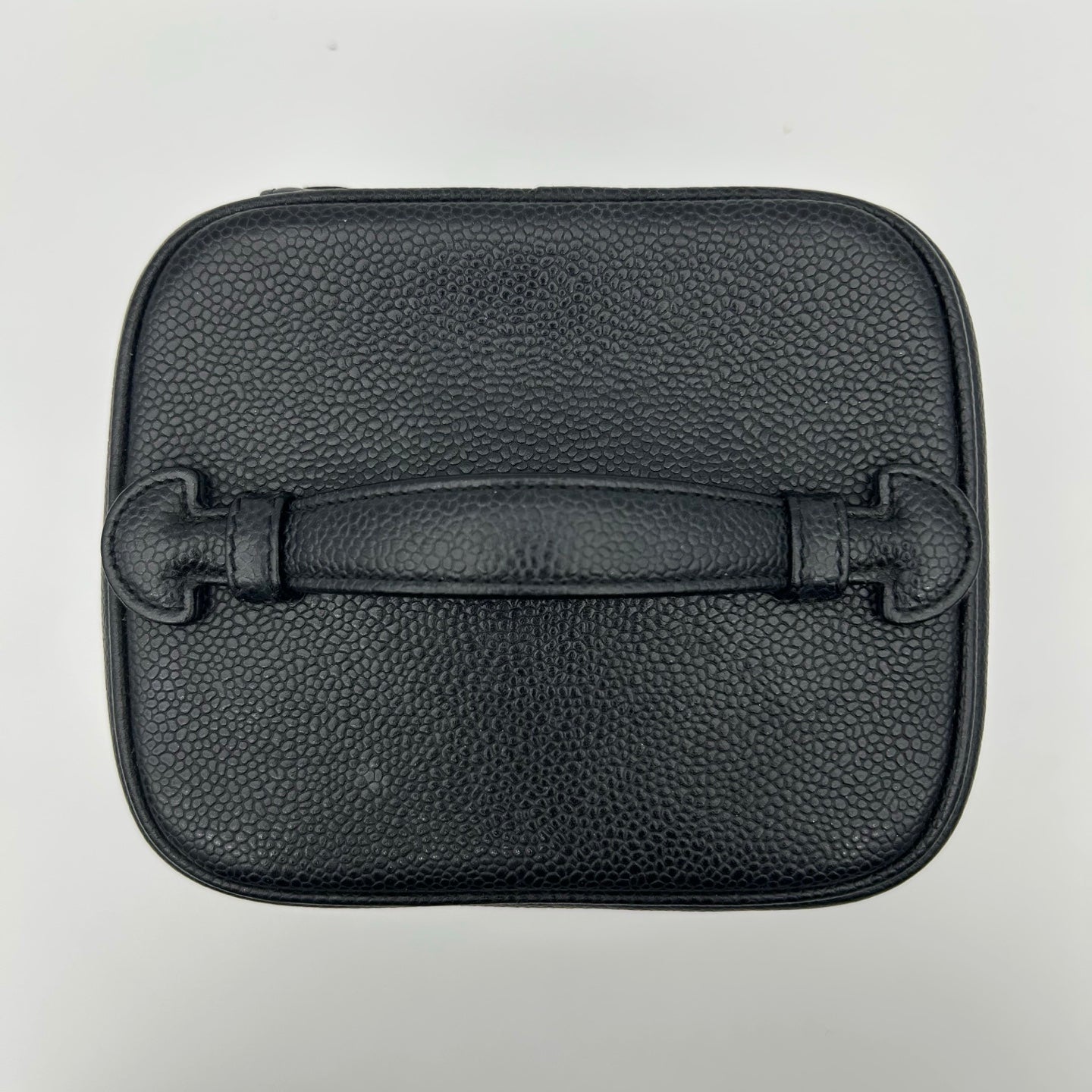 Chanel Black Calfskin Vanity Case Handbag Gold Hardware [Used]
