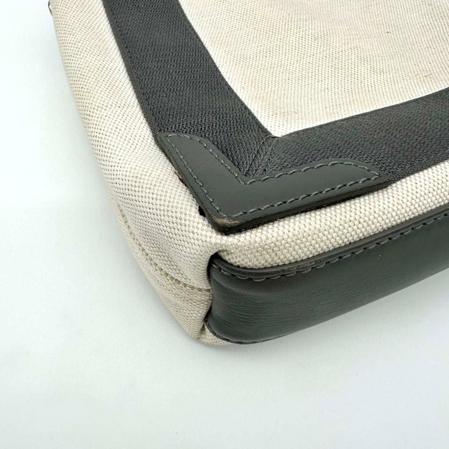 Balenciaga Cabas XS Canvas Tote Bag Gray / White with Pouch [Used]