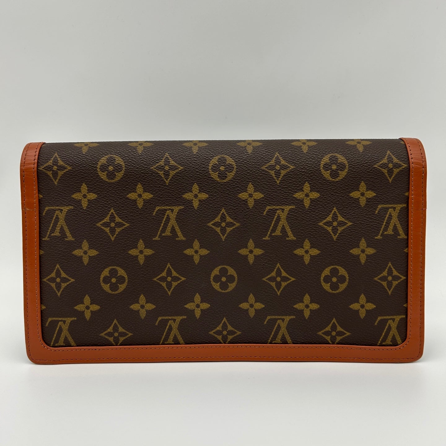 Louis Vuitton Vintage Monogram Leather Trim Envelope Clutch [Used]